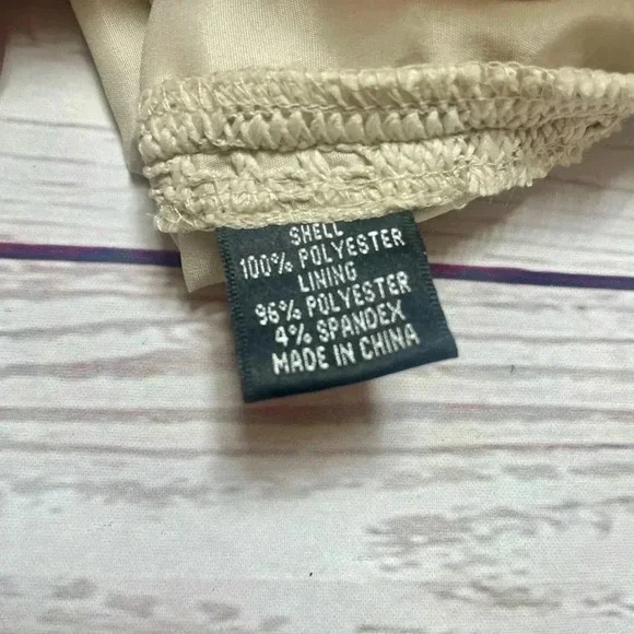 EUC Tan‎ Crochet Lace Women’s Cocktail Formal Adrianna Papell 1/4 Sleeve Dress - Picture 5 of 11